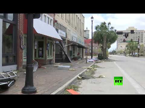 شاهد آثار إعصار لورا في مدينة ليك تشارلز بولاية لويزيانا الأميركية