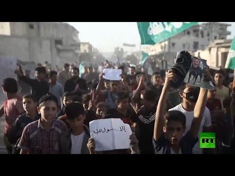 شاهد تظاهرات في سورية احتجاجًا على تصريحات ماكرون المُسيئة للمسلمين