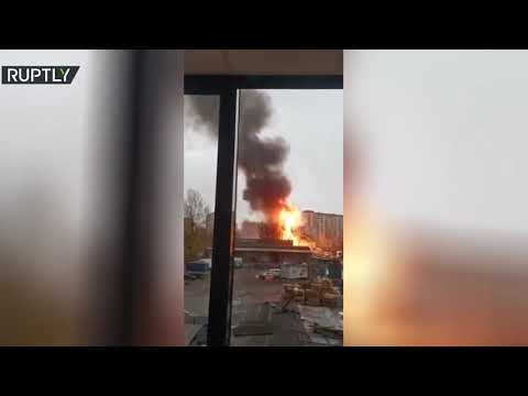 شاهد لقطات جديدة من انفجارات اسطوانات الغاز في موسكو
